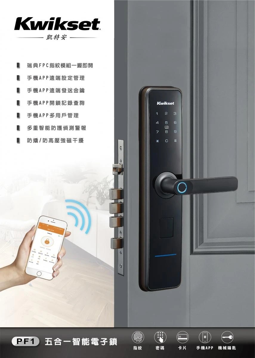 東隆Kwikset PF1 五合一智能電子鎖 圖片 2